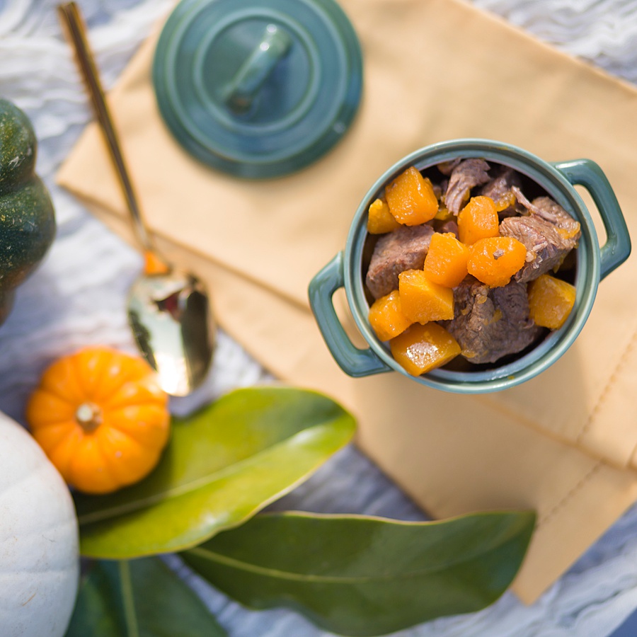 Warm and Hearty Slow Cooker Beef & Butternut Squash Stew
