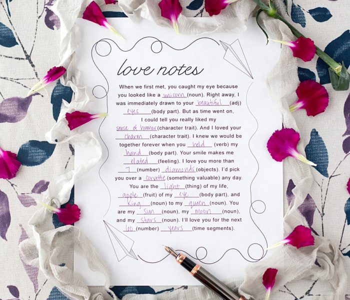 A Mad-Lib for Lovers