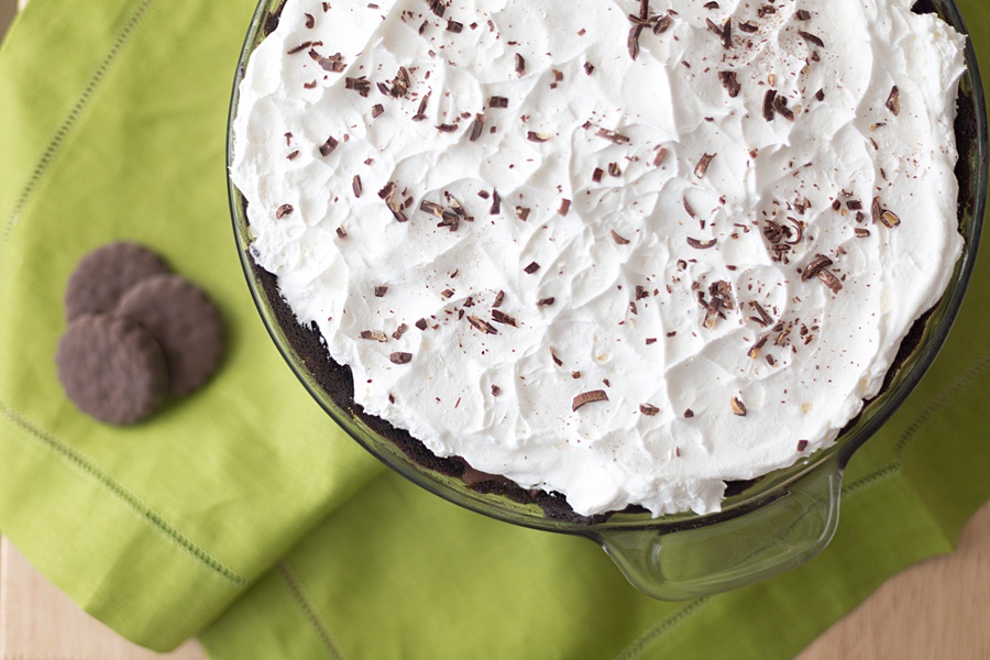 Girl Scout Thin Mint Cookie Chocolate Pie
