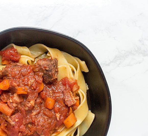 Beef Ragu Over Pappardelle Pasta