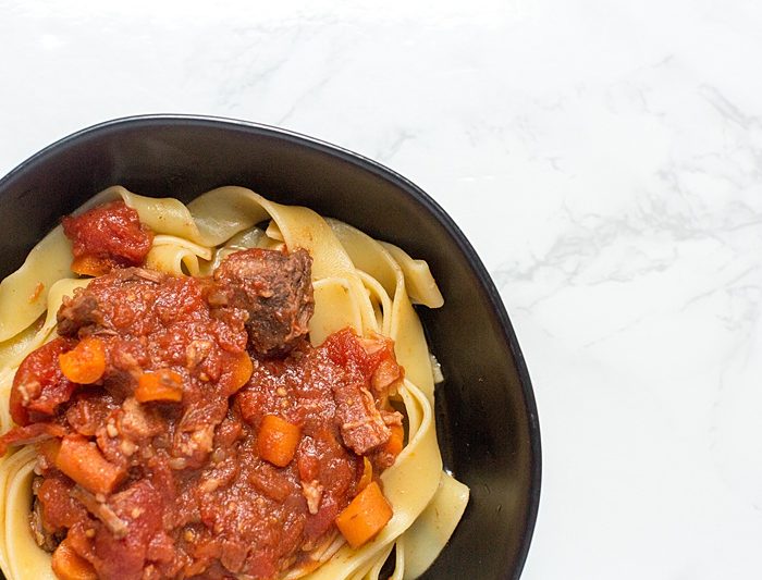 Beef Ragu Over Pappardelle Pasta