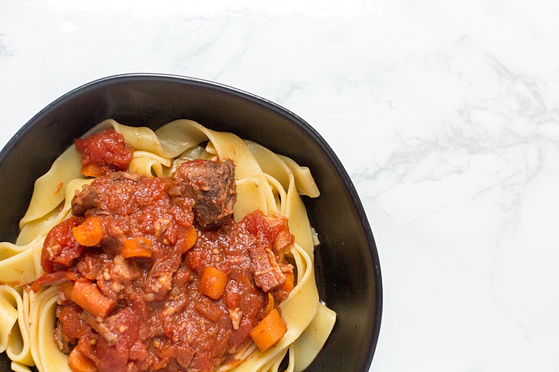 Beef Ragu Over Pappardelle Pasta