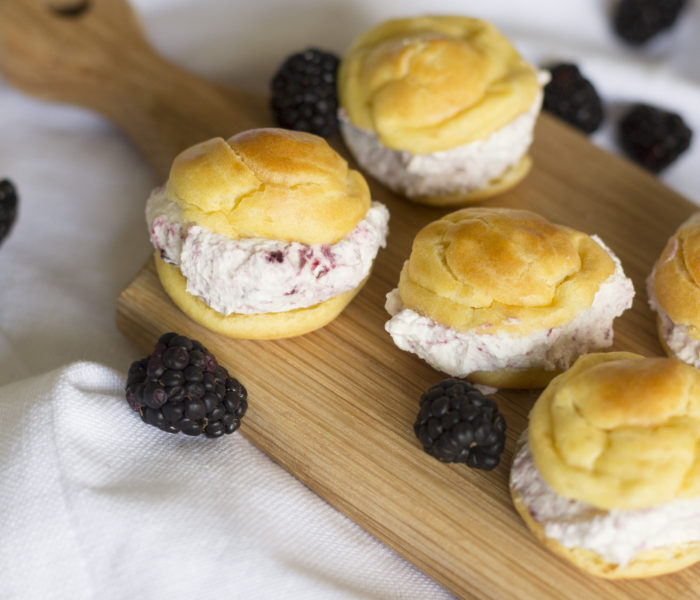 Blackberry Swirl Creme Puffs
