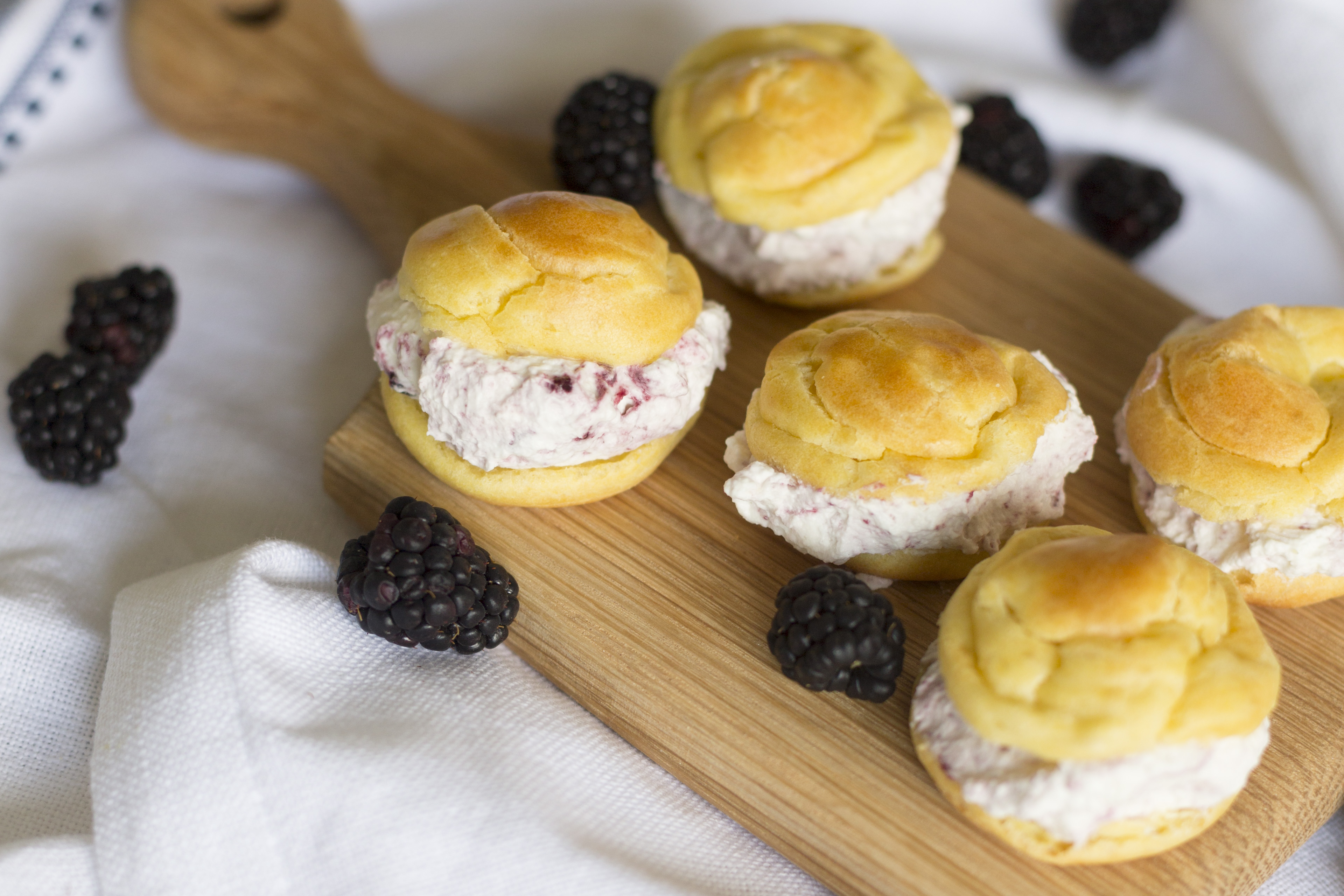 Blackberry Swirl Creme Puffs