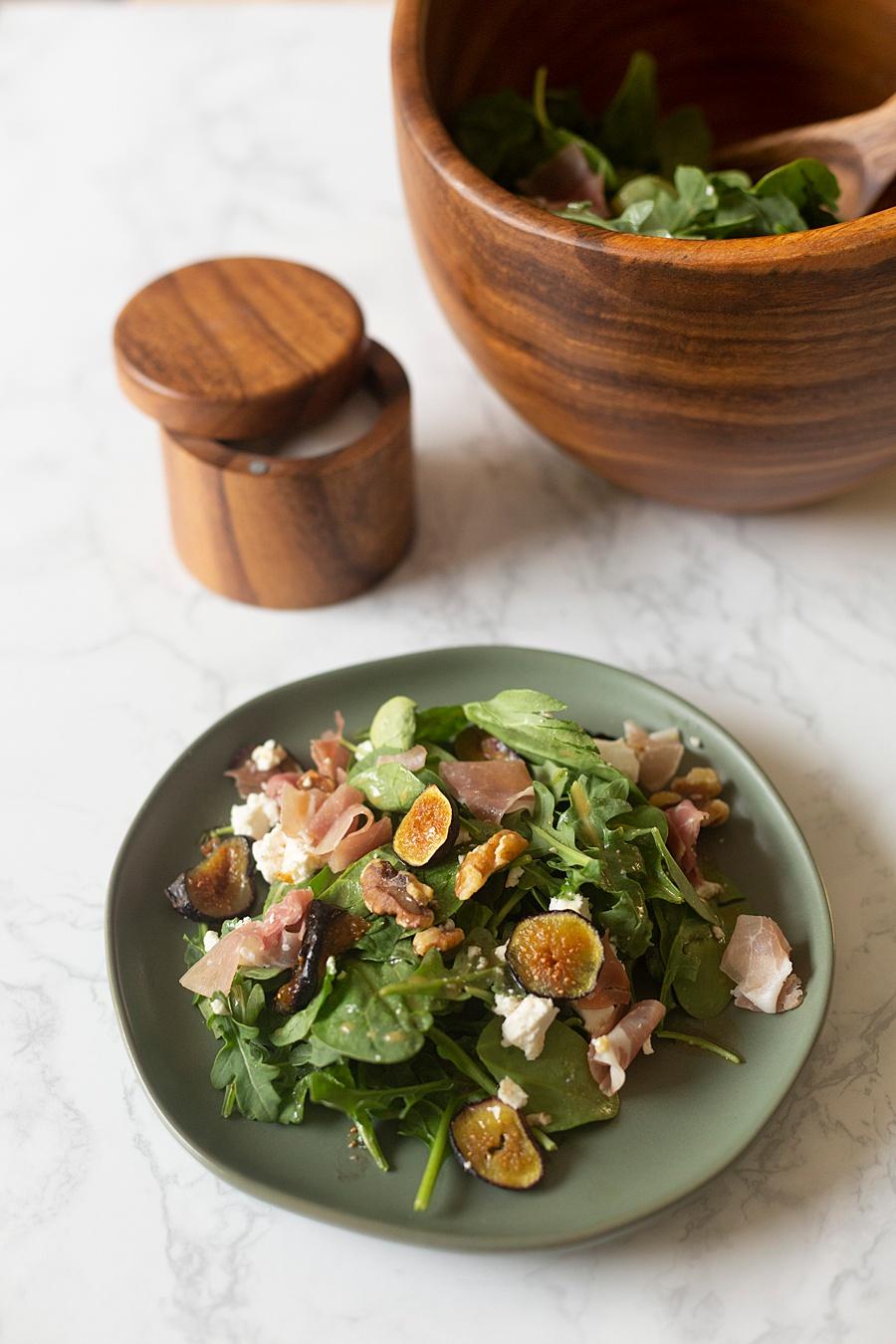 Roasted Fig Salad with a Honey Mustard Vinaigrette