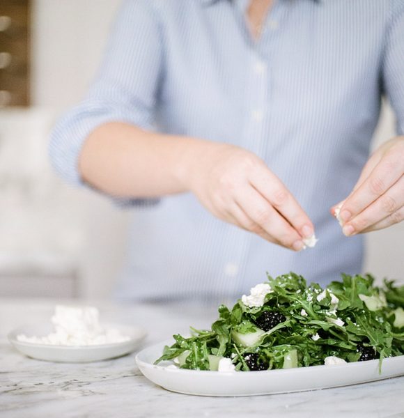Honeydew Melon, Blackberry, and Feta Salad