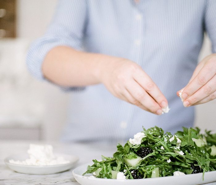 Honeydew Melon, Blackberry, and Feta Salad