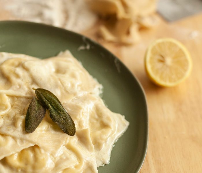 Four Cheese Ravioli with a Lemon Butter Sauce