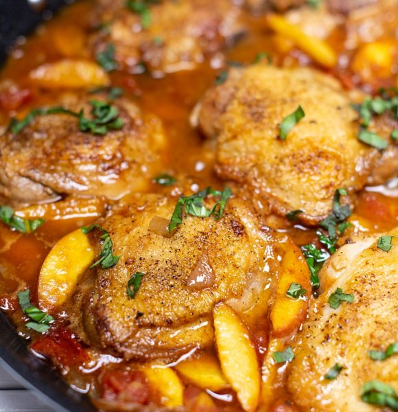 One Pan Balsamic Chicken & Peach Skillet