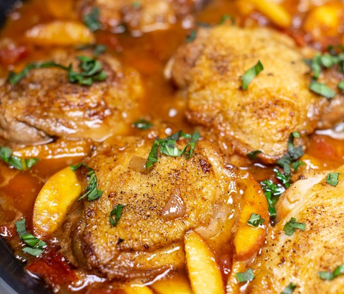 One Pan Balsamic Chicken & Peach Skillet