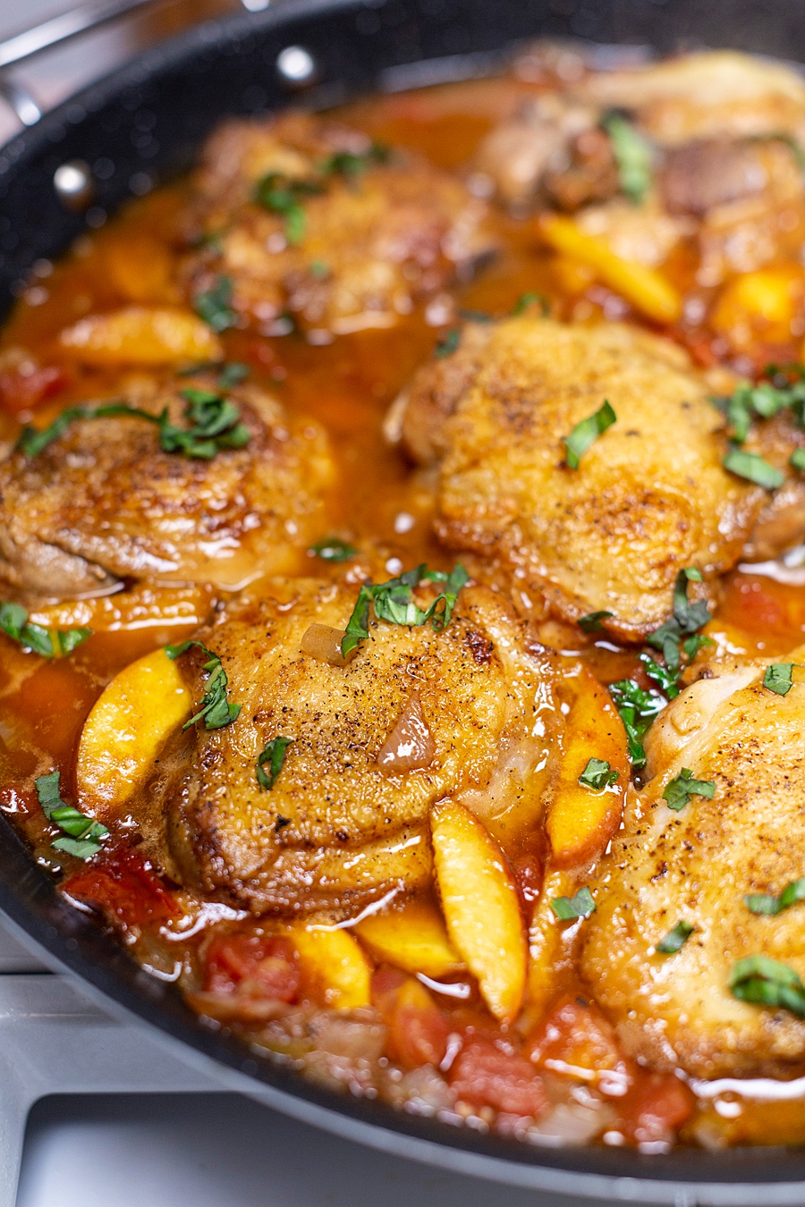 One Pan Balsamic Chicken & Peach Skillet