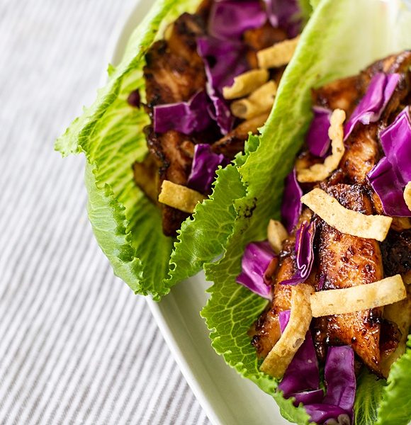 Hoisin Garlic Chicken Lettuce Wraps