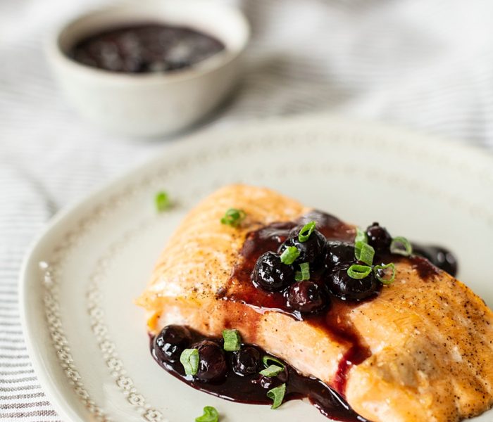 Salmon with Blueberry Sauce
