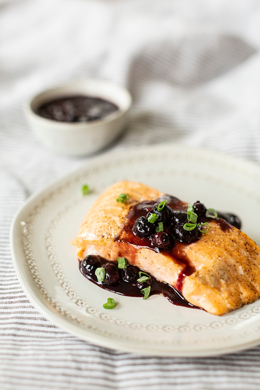 Salmon with Blueberry Sauce