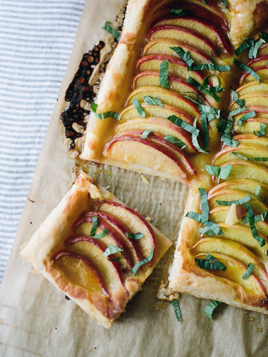 Peach, Honey & Mint Puff Pastry Tart