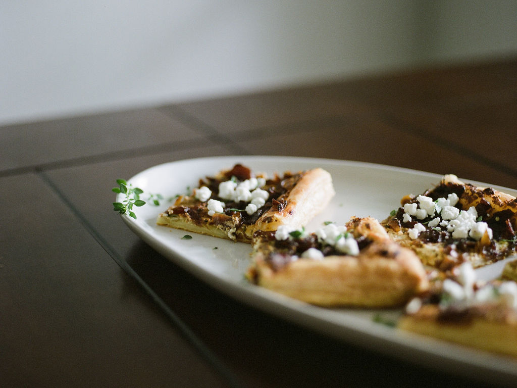 Caramelized Onion, Goat Cheese and Thyme Puff Pastry Tart