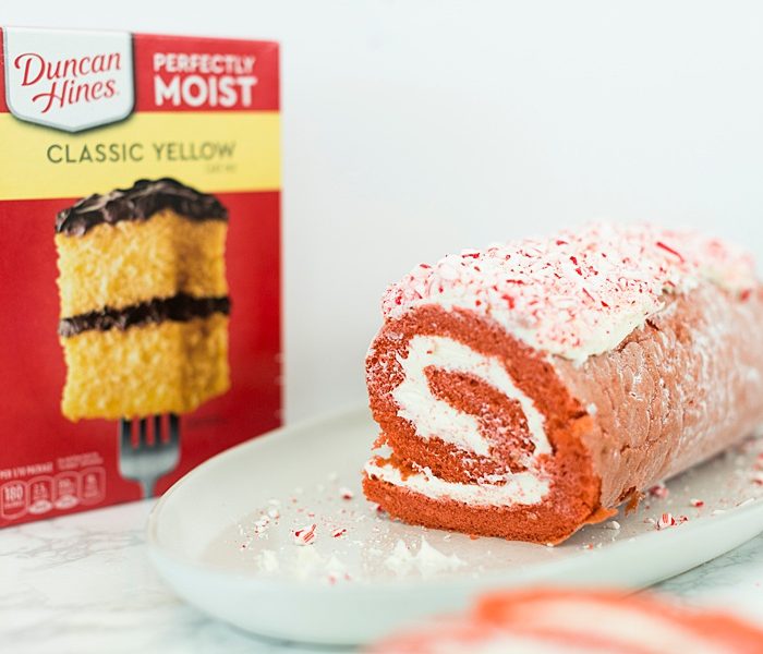 Candy Cane Christmas Cake Roll