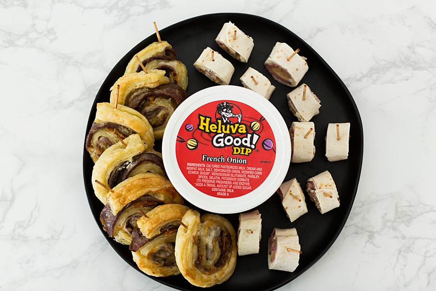 French Onion Dip Pinwheel Roll-Ups Two Ways