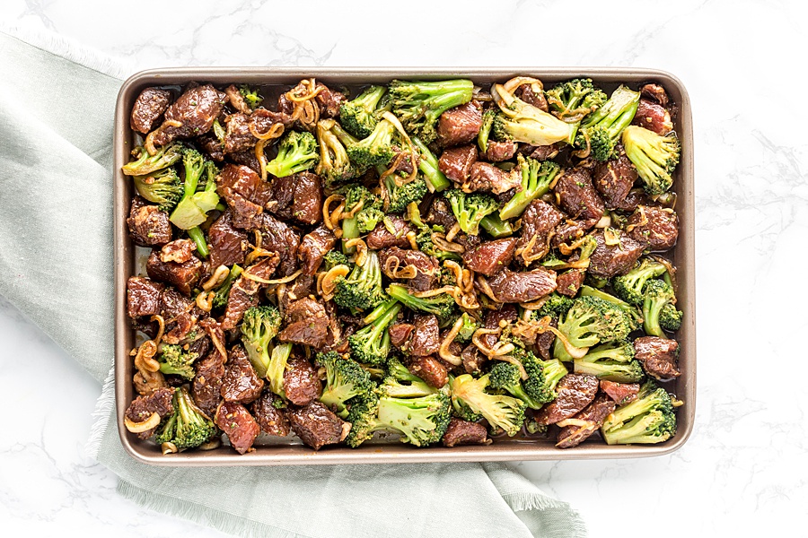 Sheet Pan Beef Broccoli The Hurried Hostess