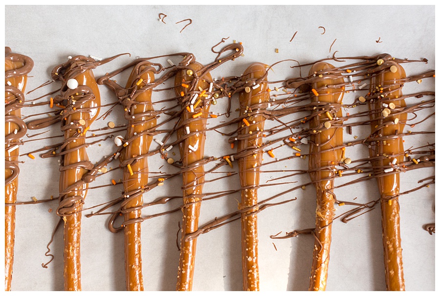 Chocolate Caramel Pretzel Rods