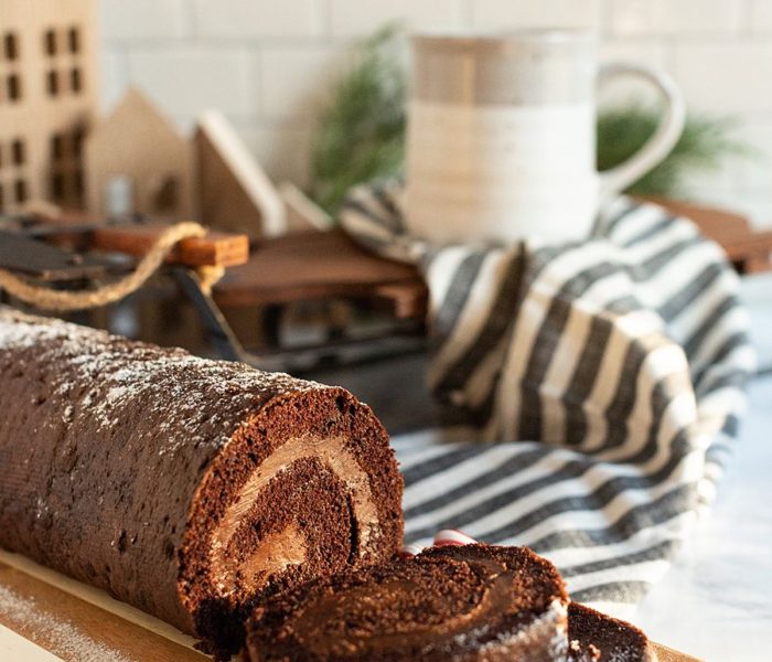 Peppermint Mocha Cake Roll
