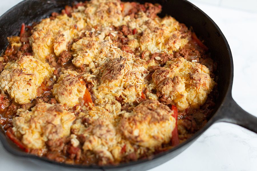 Ground Turkey and Biscuit Skillet