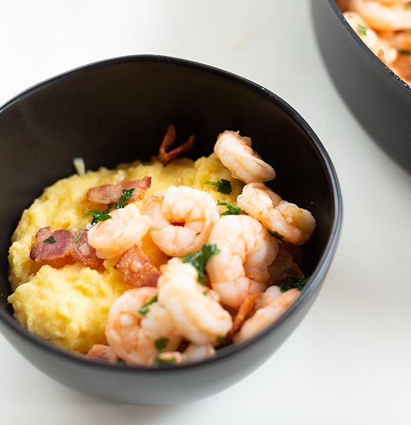 Sauteed Shrimp with Creamy Polenta Recipe