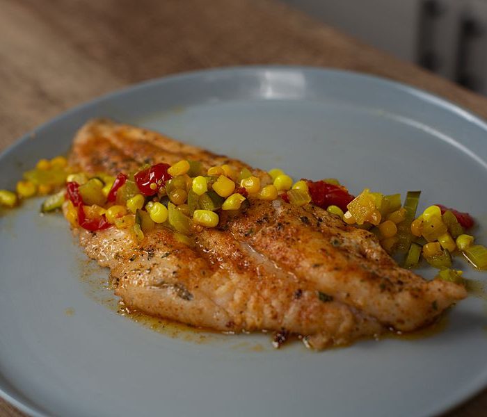Blackened Catfish with Sweet Corn Relish | Supporting Texas Farmers